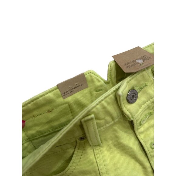 LEVIS High Waisted Lime Denim Mom Shorts Size 27 NEW - Picture 9 of 11